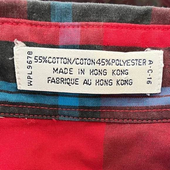 VINTAGE Ron Chereskin Plaid Long Sleeve Button Front Casual Shirt Made Hong Kong - Picture 8 of 13